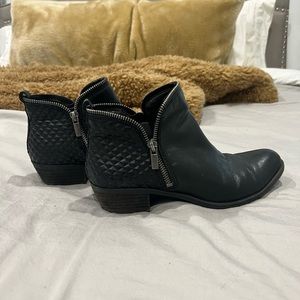 Black Leather zip up bootie